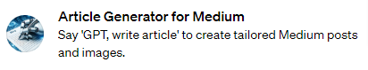 Article Generator for Medium ChatGPT Article Generator for Medium ChatGPT